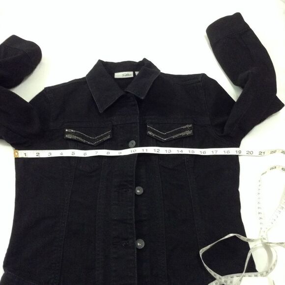 Chico’s Black Jean Jacket Size Small - Picture 6 of 7